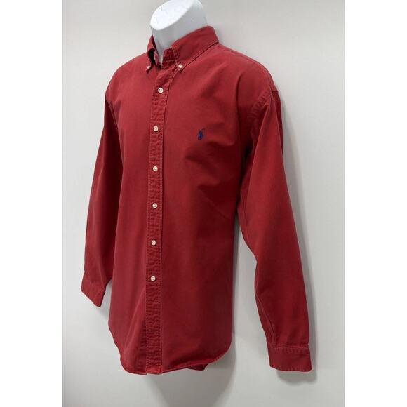 Polo Ralph Lauren Blake Button Up Shirt L Red Pony Long Sleeve - Picture 4 of 6